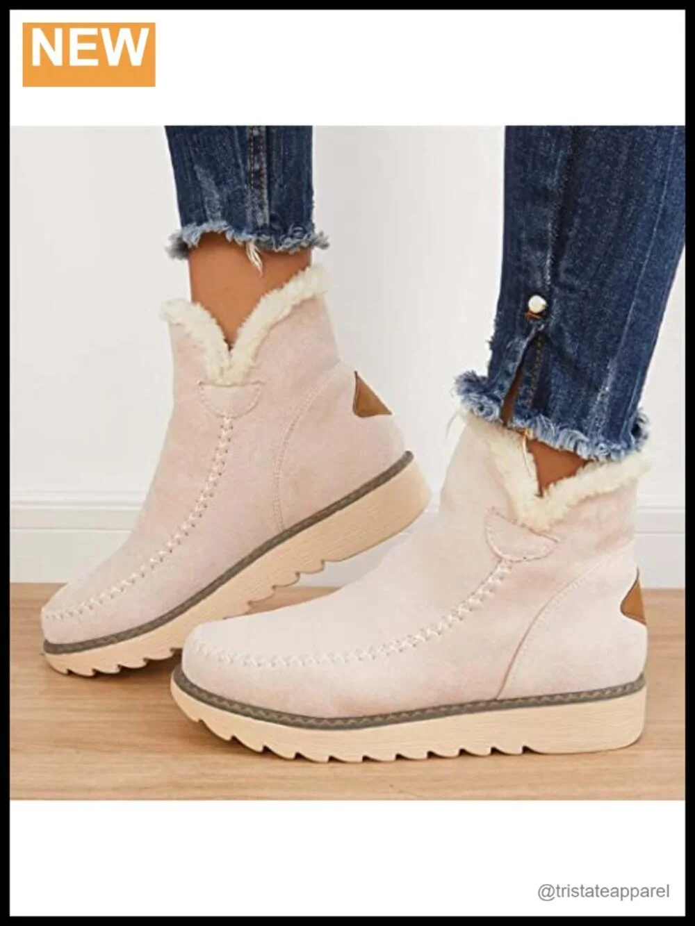 Womens Ankle Snow Boots Waterproof Warm Faux Fur Lining Non-Slip Winter